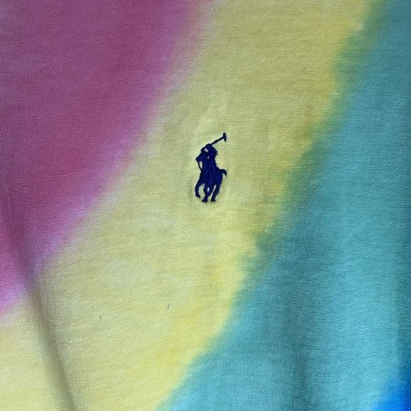 Polo Ralph Lauren Women’s Tie-Dye Long-Sleeve Top Pastel Rainbow Pride Size XS - Picture 3 of 7